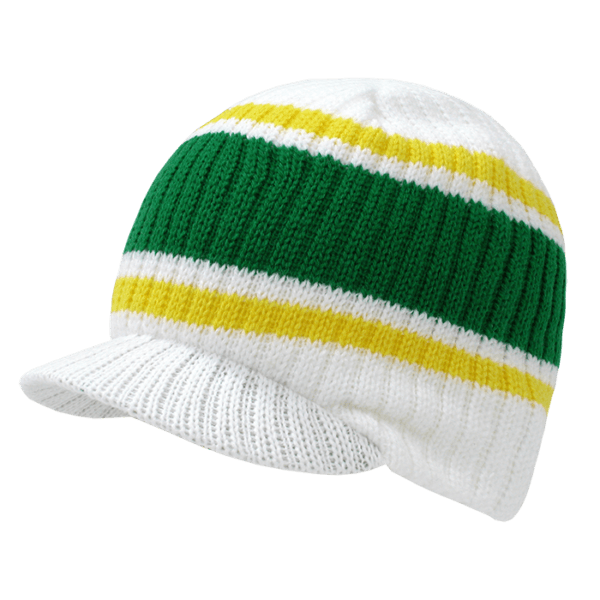 620-WHT Striped College Jeep Cap