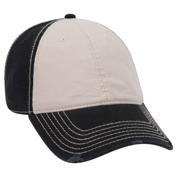 Six Panel Twill Distressed Cap - Image 4