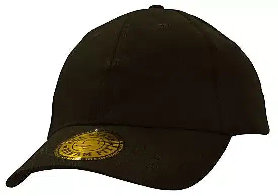 Brushed Heavy Cotton plus Spandex Cap Black
