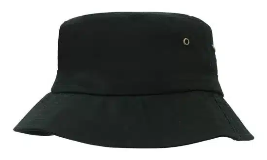 Brushed Sports Twill Childs Bucket Hat Black