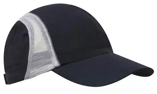Reflective Trim Microfibre plus Mesh Sports Cap Navy White