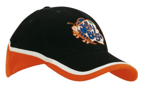 Tri Colour Brushed Heavy Cotton Cap