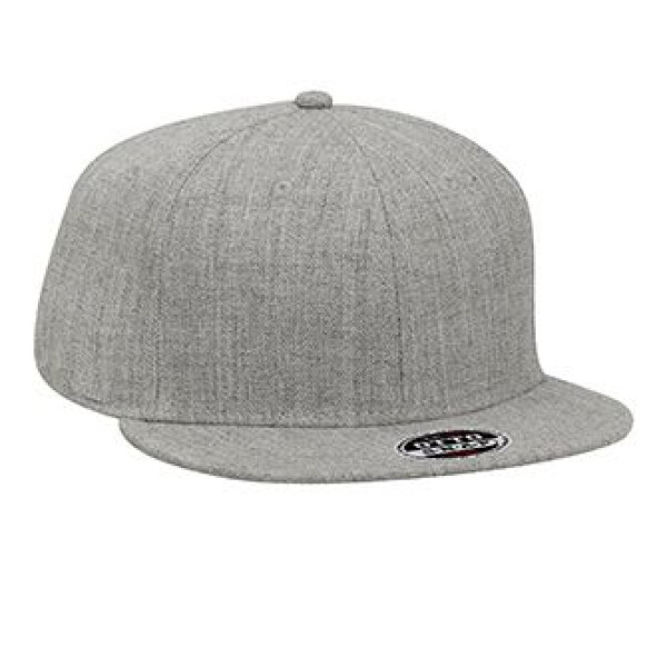 Six Panel Heather Wool Blend Flat Cap