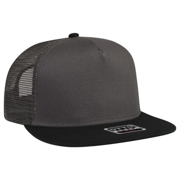 Five Panel Cotton Twill Mesh Flat Cap - Image 9