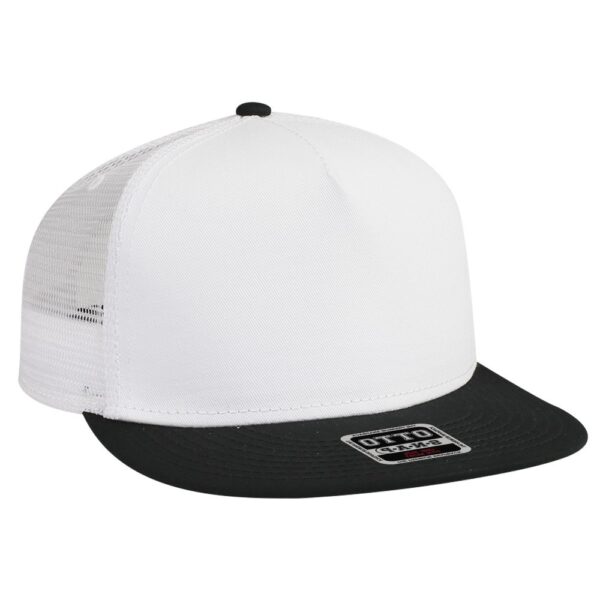 Five Panel Cotton Twill Mesh Flat Cap - Image 5