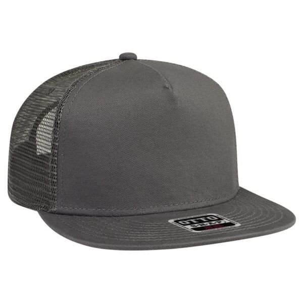 Five Panel Cotton Twill Mesh Flat Cap - Image 7
