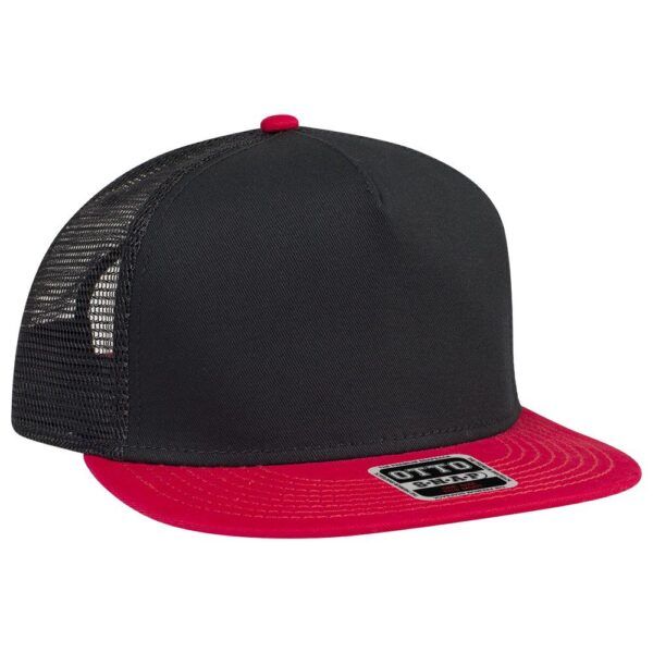 Five Panel Cotton Twill Mesh Flat Cap - Image 8
