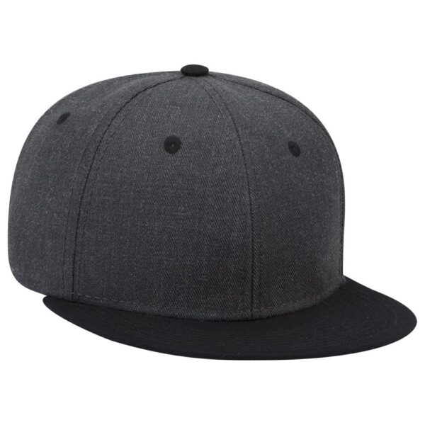 Six Panel Heather Wool Blend Flat Cap - Image 7