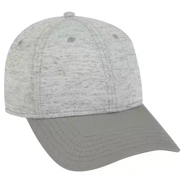 Six Panel Rayon Blend Jersey Knit Baseball Cap Grey Heather Grey