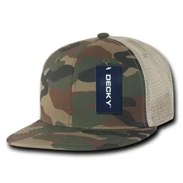 Camo Flat Peak Trucker